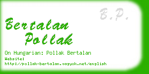 bertalan pollak business card